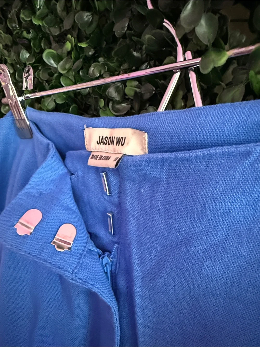 Vibrant Linen Blue Wide-Leg Pants